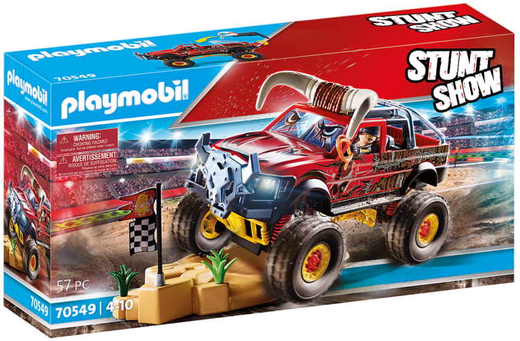 This image has an empty alt attribute; its file name is 2021-playmobil-70549-Stunt-Show-Bull-Monster-Truck-750x491.png